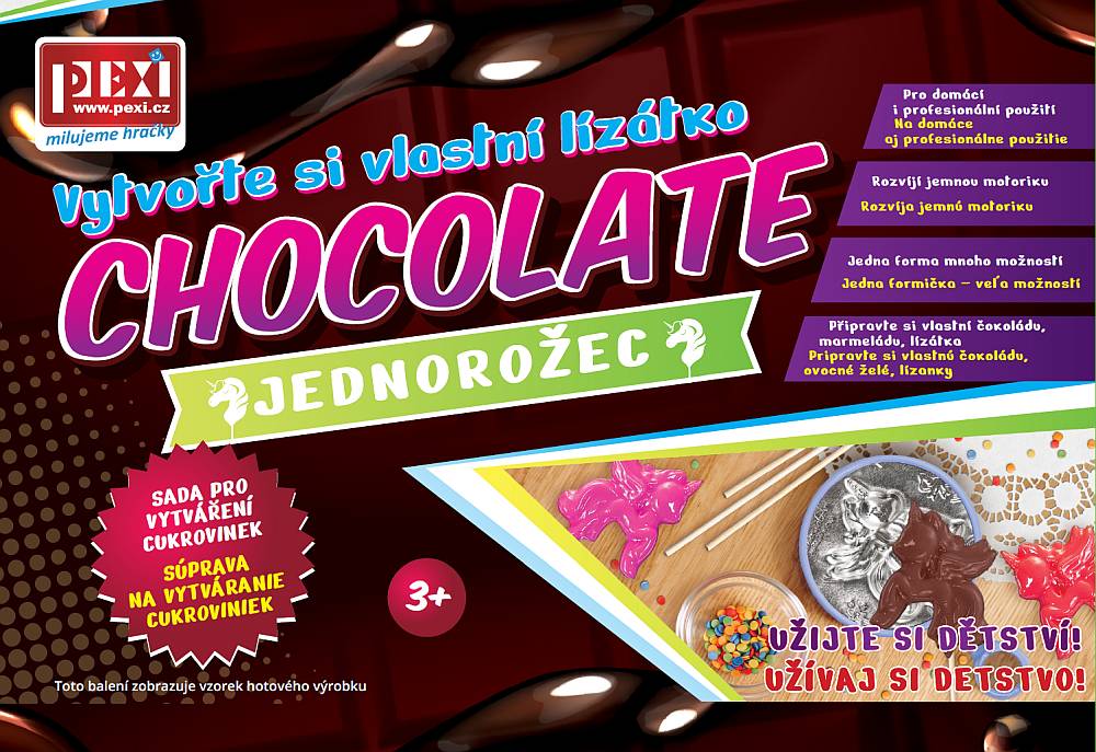 PEXI CHOCOLATE ART - Lízátko Jednorožec